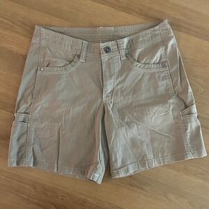 Kuhl Women's Cargo Shorts Size 6 Tan Outdoor Hiking Casual Comfort